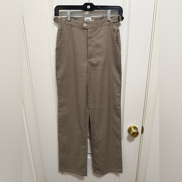 Princess Polly Pants - Princess Polly Houndstooth Chinos - Brown and Black